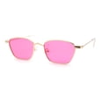 thumbnail image 3 of Retro Mod Indi Dapper Metal Rim Rectangle Sunglasses Gold Pink, 3 of 4