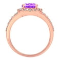 thumbnail image 6 of 2.78ct Oval cut - Solitaire with Accents - Simulated Amethyst - 18k Rose Gold - Engagement Ring, 6 of 7