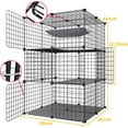 thumbnail image 4 of 3-Tier  Cage Indoor Enclosure  Playpen Detachable Metal Wire Kennel Large Exercise Place for 1-2 Cats Black, 4 of 7