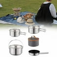 thumbnail image 6 of Camping Cookware Outdoor Pot Utensils Lightweight Portable Cookset Cooking Set for Hiking Dinner Campfire Fishing Family without kettle, 6 of 9