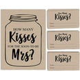 thumbnail image 3 of Inkdotpot How Many Kisses For The Soon To Be Mrs Rustic Kraft Mason Jar Beige 1 Sign + 30 Cards Bridal Shower Game, 3 of 4