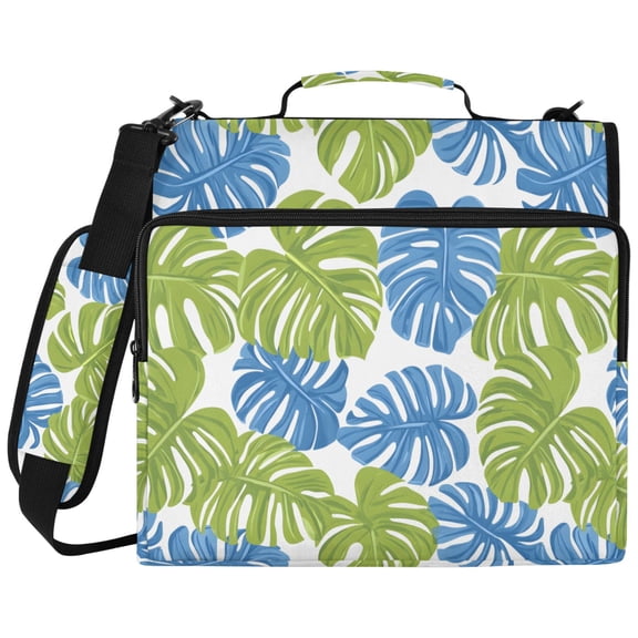 ALAZA Zipper Binder Palm Leaf-e6 Pattern 2 inch 3 Ring 500 Sheet Capacity Trapper Keeper File Folder Organizer Bag