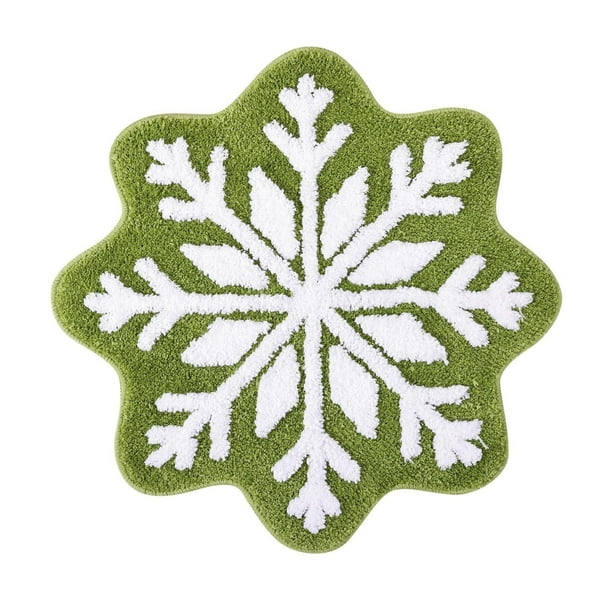 pstuiky Alfombra de invierno con copos de nieve|67 cm (26,4 pulgadas)|tapete de entrada navideño con copos de nieve|antideslizante y lavable