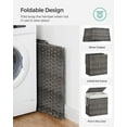 thumbnail image 3 of 110L Laundry Hamper Basket with Lid Clothes Hamper with 2 Removable Liner Bags & 6 Mesh Bags Wicker Laundry Basket for Laundry Room Gray, 3 of 9
