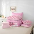 thumbnail image 6 of Manfei Letter Monogrammed J 7 Pieces Bedding Comforter Set,Kawaii Butterfly Bowknot Full Bedding Set Lightweight,Pink Bling Glitter Fitted Sheet Flat Sheet,Ultra Soft Home Decor,Reversible, 6 of 8