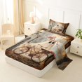 thumbnail image 2 of Manfei Kawaii Bow Ghost Twin Sheets 3pcs, Halloween Romantic Rose Autumn Leaves Bedding, Brown Orange Pink,1 Fitted Sheet, 1 Flat Sheet and 1 Pillowcase, 2 of 5