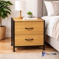 thumbnail image 2 of Buro Para Recamara, Mesa de Noche Auxiliar De Madera MDF Mueble Moderno Con Cajones Para Dormitorio Color Madera, 2 of 5