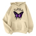 thumbnail image 3 of Kayannuo Pullover Hoodies for Women Butterfly Print Drawstring Ladies Long Sleeve Sweatshirt Fall Women's Fashion Classic Printed Drawstring Hooded Pocket Sweater Sweatshirts, 3 of 5