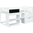 thumbnail image 6 of Twin Size Low Loft Bed In White With Rolling Desk And Shelf Advantage Desk, - Solid Wood For A Modern Bedroom Interior, 6 of 7