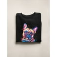 thumbnail image 3 of Pastell Colorful French Bulldog Sweatshirt Women -Weekday Best Designs, Female Medium, 3 of 4