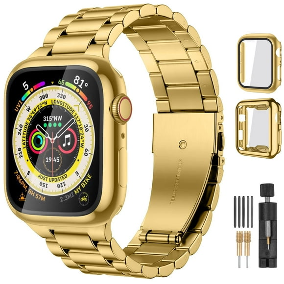 Correa de reloj Lerobo de metal para Apple Watch Series 9 de 45 mm