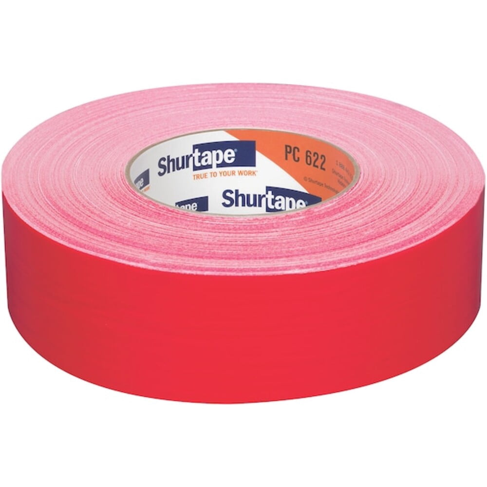 Shurtape Duct Tape, Red, 60-1/8 yd L, 1-7/8 in W 201153