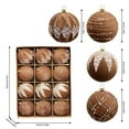thumbnail image 3 of 12PC Christmas Decorations, Elegant Indoor Hanging Spheres Decorative, Festive Holiday Hanging Ornament, For Home Party and Seasonal Celebration,Brown, 3 of 5