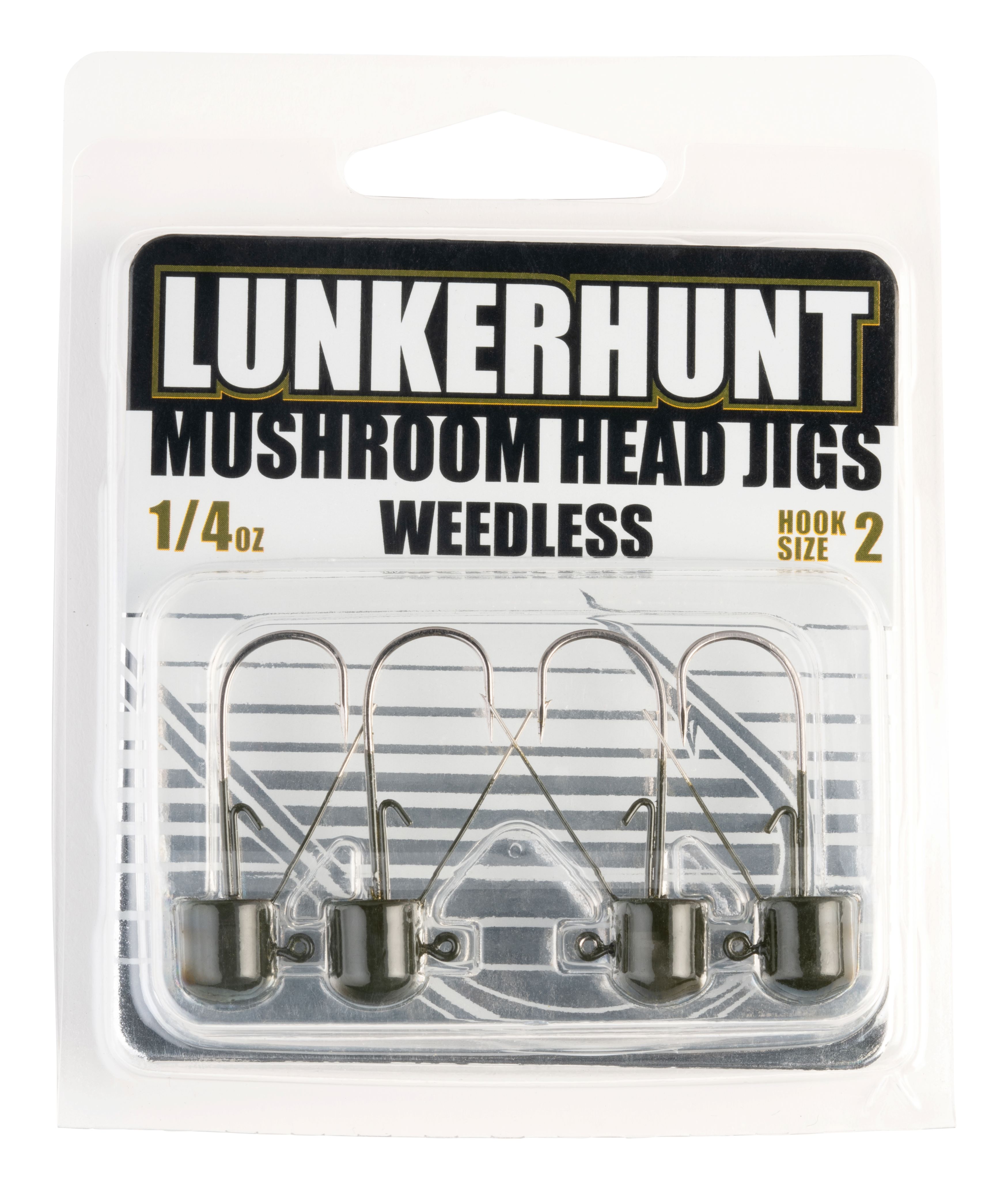Weedless Mushroom Head Jig - Green Pumpkin - 1/4 oz