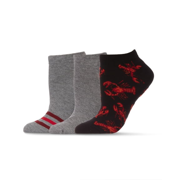 MeMoi 3-pack Women's Lobsters Bamboo Blend Low-Cut Socks - Mens - Male