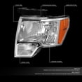 thumbnail image 2 of DNA Motoring For 09-14 Ford F150 Pickup OE Style Chrome Amber Corner Headlight Lamps Pair, 2 of 6