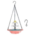 thumbnail image 1 of HCBY Hanging Solar Cascading Bird Bath Fountain, Outdoor Glass Bird Bath with Solar Pump, Hummingbird Water Fountain, Weather-Resistant Bird Bath, 1 of 6