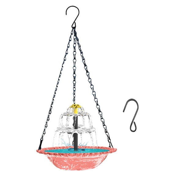 Harliver Solar Cascade Hanging Bird Bath Fountain, Large Humming Birds Baths Fountains with Solars Pump & Glass Bowl, Outdoor Hanging Bird Bath with Solar Fountain for Outdoor, Gardens (Blue)