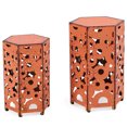 thumbnail image 2 of Orange Iron Tables with Intricate Fleur - de - lis / Suit Indoor and Outdoor Spaces, 2 of 5