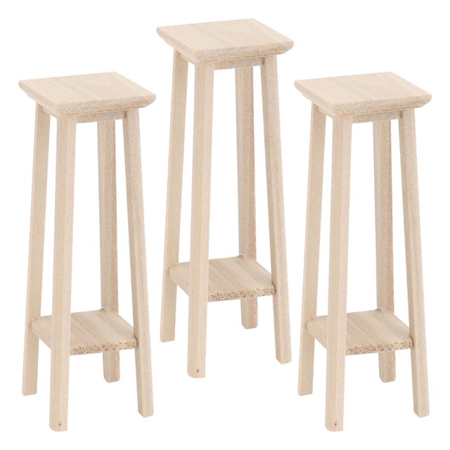 FUEENIRVA 3 Pcs Mini Support de Fleurs Rangement en Bois Design Moderne pour Amateurs de Miniatures 8.90X2.80X2.80CM