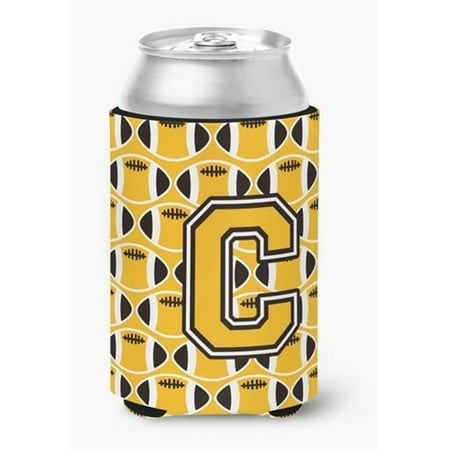 

Letter C Football Black Old Gold & White Can or Bottle Hugger