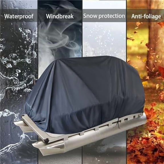 Pontoon Heavy Boat Covers Coating Trailerable Boat Cover Gray