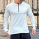 thumbnail image 4 of pstuiky camisa de manga larga para hombre, Camisa blusa de cuello redondo con cremallera de color liso para hombre tops de invierno para hombre xl, 4 of 4