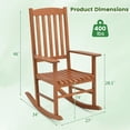 thumbnail image 4 of Aimee Lii Outdoor Rocking Chair, Patio Wooden Rocker Chair, Weather Resistant,for Lawn, Porch, Backyard, Indoor and Garden, Natural, 4 of 6