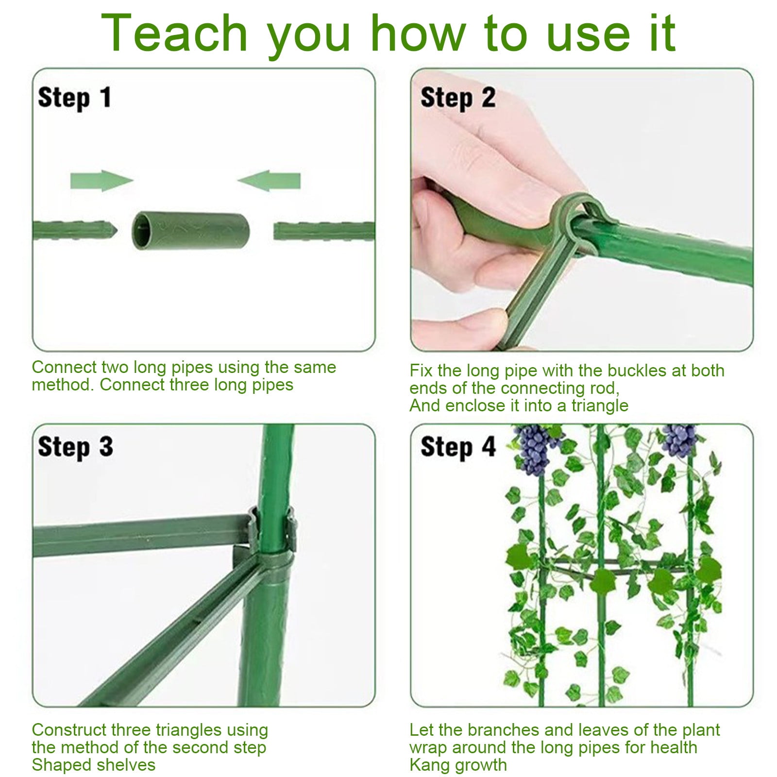 Tomato Support Cage with Plastic Coated Steel Pipes, Climbing Plant Trellis for Vegetable Gardens, Orchids, and Eggplant A#030 Green