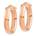 thumbnail image 2 of Auriga Fine Jewelry 14K Rose Gold 5mm Oval Hoop Earrings for Women(L- 25.35mm, W- 16.77mm), 2 of 5