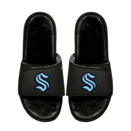 Youth ISlide Seattle Kraken Logo Fur Slide Sandals