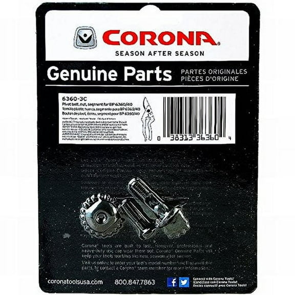 CORONA Pivot Bolt, Nut & Segment - BP 6340 & BP 6360