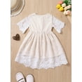 thumbnail image 3 of Bagilaanoe Toddler Baby Girl Summer Dress Short Sleeve A-line Dresses 1T 2T 3T 4T 5T 6T Kid Floral Lace Patchwork Skirt, 3 of 9