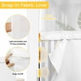 thumbnail image 4 of No Hook Shower Curtain with Snap in Liner, Summer Watercolor Sunflowers Waterproof Fabric Bathroom Curtain Mesh Top Window, Black and White Stripes Shower Curtains 36x72in, 4 of 9