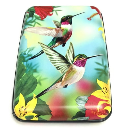 Hummingbirds with Flower RFID Secure Theft Protection Credit Card Armored