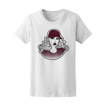 Beautiful Sports Girl With Cap Women's Tee - Image by