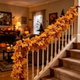 thumbnail image 4 of Artificial Maple Leaf Garland,Fall Foliage Autumn Vine Decor for Front Door Fireplace Livingroom Wall Thankgiving Decoration, 4 of 8
