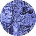 thumbnail image 1 of Ahgly Company Indoor Round Abstract Blue Modern Area Rugs, 5' Round, 1 of 4