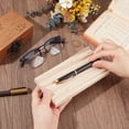 thumbnail image 3 of Wooden Pen Tray Pen Display Stand Wave-Shaped Pens Holder Desk Pencil Organizer Fountain Pens Holder with 4 Compartments DIY, 3 of 6