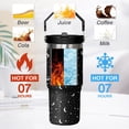 thumbnail image 4 of 30 oz Black Bottle Spill Proof Mushroom Tumbler with Top Handle and Straw Lid Stainless Steel Double Wall Insulated Tumbler Coffee Mug Gift for Women Men Travel Cup for Car (Moon), 4 of 6