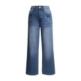 thumbnail image 5 of ThriftyPlait Women's High Waisted Jeans Classic Wide Leg Loose Fit Denim Pants Straight Breathable Baggy Trousers Casual Daily Streetwear Bottoms, 5 of 8