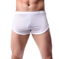thumbnail image 2 of JSKUMAR Mesh Booty Shorts for Men Lounge Running Athletic Fitness Boxer Briefs Breathable Underwear Ranger Panties (White,XL), 2 of 9