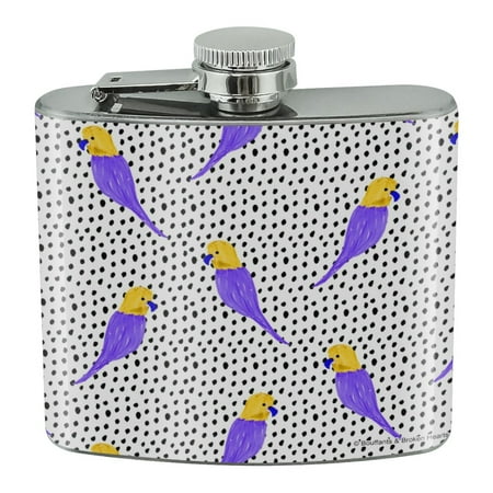 

Birds Parrots and Dots Pattern Stainless Steel 5oz Hip Drink Kidney Flask
