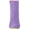 thumbnail image 2 of BLISSFUL STEP Valentine's Women's Boot Dress Side Zip Block Heel Ankle Boots Purple 10, 2 of 8