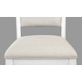 thumbnail image 2 of 6pc Counter Height Dining Room Chairs Bar Stools White Finish Wooden Fabric, 2 of 3