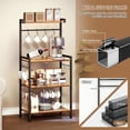 thumbnail image 6 of Baker's Rack with Power Outlet, 4-Tier Standing Kitchen Rack Microwave Stand Storage Shelves, Coffee Bar Station Cabinet Table, Heavy Duty Kitchen Organizer for Coffee Bar, Bread, 6 of 7