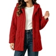 thumbnail image 5 of Perfectbot Women Sherpa Hooded Jacket, Long Sleeve Button Down Fleece Coat Fall Winter Warm Outerwear, 5 of 7