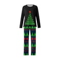 thumbnail image 5 of REORIAFEE Christmas Family Pajamas Matching Sets Funny 2 Piece Loungewear Long Sleeve Top and Pant Christmas Tree Graphic Soft Sleepwear Navy S-2XL, 5 of 8