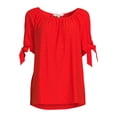 thumbnail image 6 of The Pioneer Woman Tie Short Sleeve Eyelet Top, 6 of 6