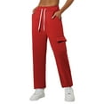 thumbnail image 5 of ZSQDM Women's Casual Pants Men's Jeans Red Women blendingpants Polyester XL, 5 of 5